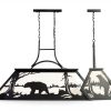 Wellmet Rustic Chandelier Billiard Table Lighting Bear-2