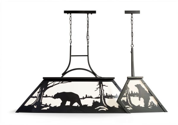 Wellmet Rustic Chandelier Billiard Table Lighting Bear-2