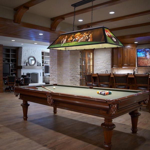 Wellmet Black Pool Table Light 5-Light Dogs Billiards Design-4