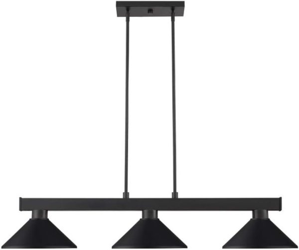Z-Lite 3 Light Billiard Light Modern Black Pendant-2