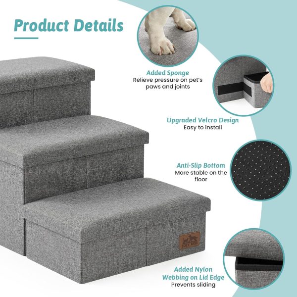 COZY KISS Dog Stairs Storage Steps Joint Support-3