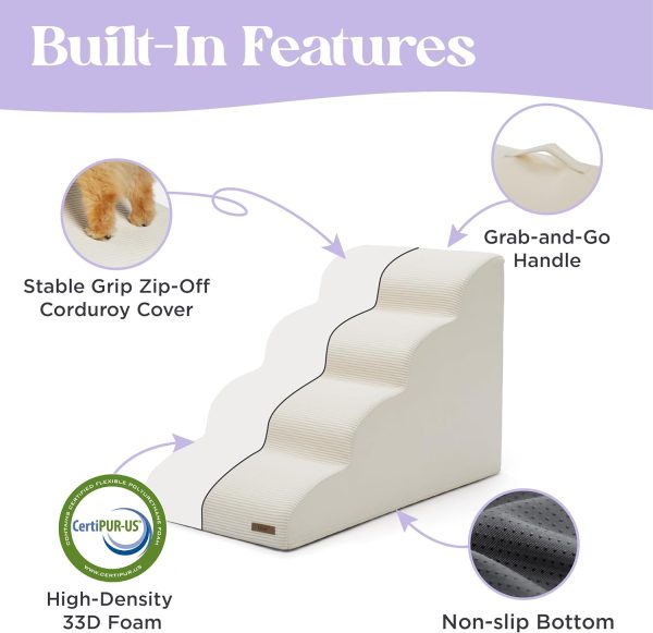Bedsure Pet Stairs Joint Friendly Ramp Design Durable Foam-2