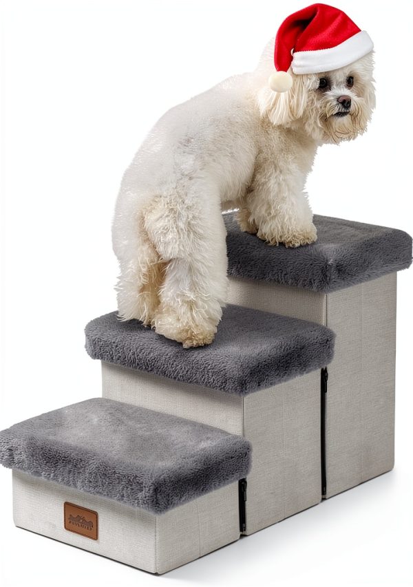 COZY KISS Dog Stairs with Storage Foldable Pet Steps-0