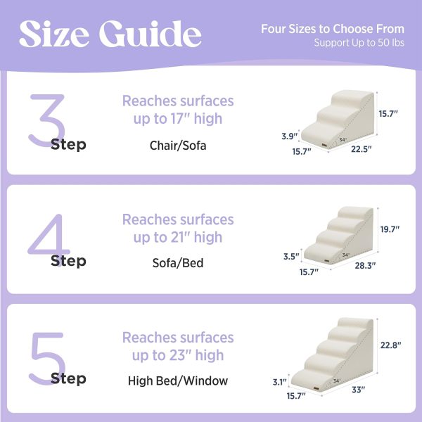 Bedsure Pet Stairs Joint Friendly Ramp Design Durable Foam-5