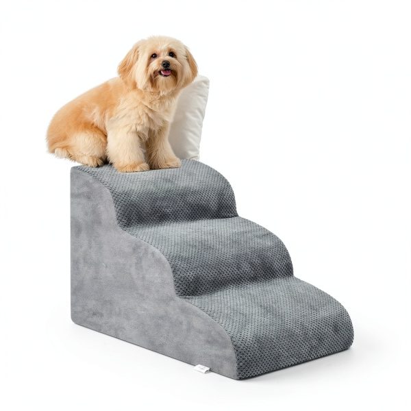 Niubya Dog Stairs Fleece Anti Slip Steps Pet Ramp-4