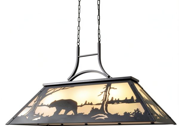 Wellmet Rustic Chandelier Billiard Table Lighting Bear-1
