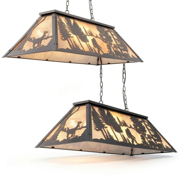 Billiard Table Light Black Bear Gorilla Farmhouse Chandelier-8