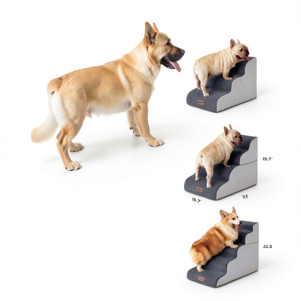 Apollo Pet Stairs Fleece Dog Steps for Small Elderly Pets-4