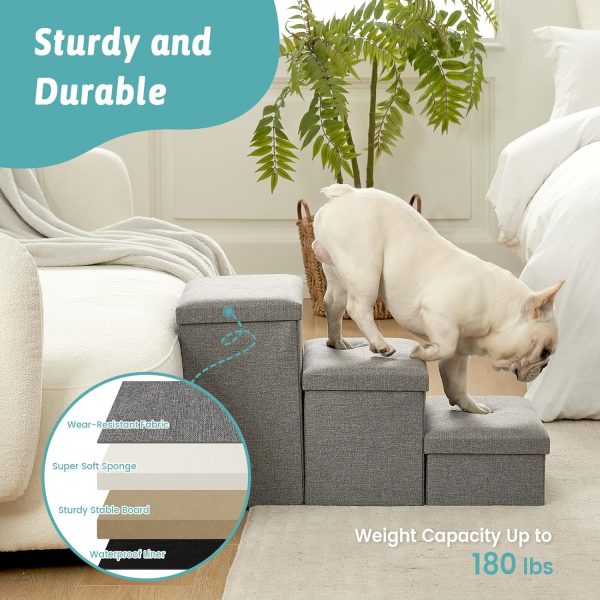 COZY KISS Dog Stairs Storage Steps Joint Support-2