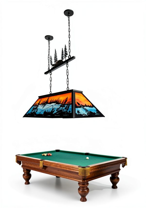 Tochic Billiard Pool Table Light Vintage Fishing Design-4