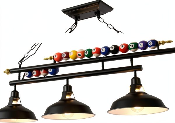 Modern Black Billiard Table Light LED Chandelier Game Room-4