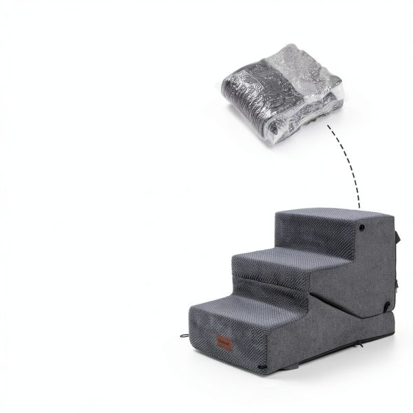 SIEMOUR Pet Stairs Foldable Foam Dog Steps Ramp-3