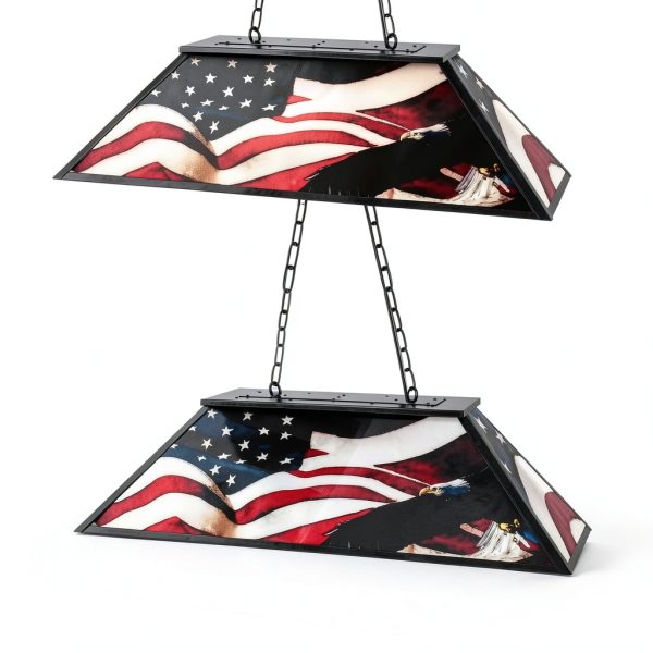 Obihivlo Pool Table Light 4-Light Acrylic American Flag-2