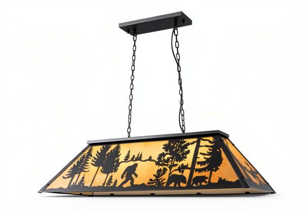 Billiard Table Light Black Bear Gorilla Farmhouse Chandelier-7