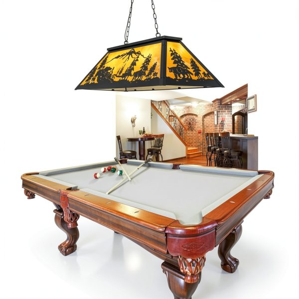 Tochic Rustic Billiard Light Farmhouse Bear Design Game Room-7