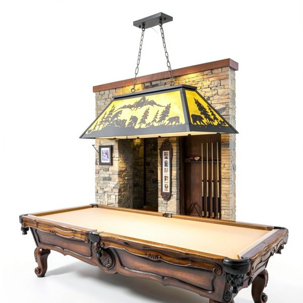 Tochic Rustic Billiard Light Farmhouse Bear Design Game Room-3
