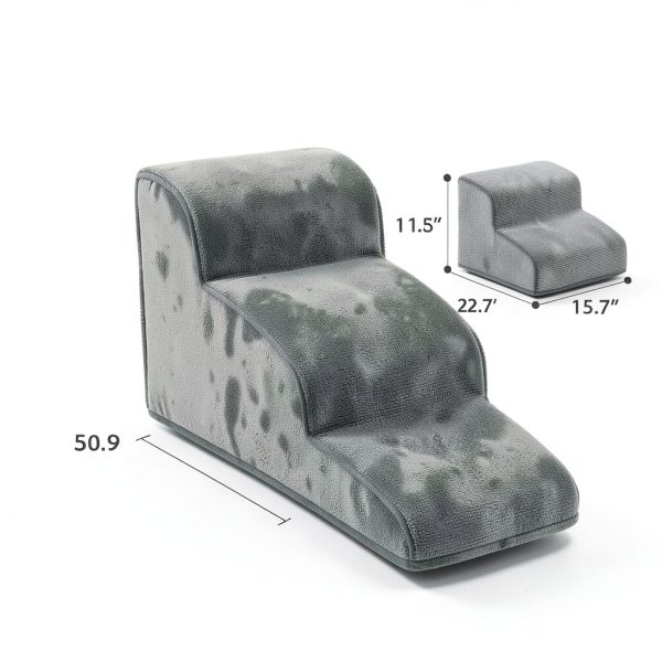 LEXTRO Dog Stairs Fleece Anti-Slip Ramp for Small Pets-3