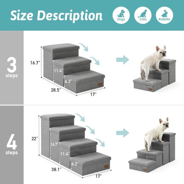 COZY KISS Dog Stairs Storage Steps Joint Support-4
