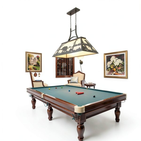 Wellmet Rustic Chandelier Billiard Table Lighting Bear-7