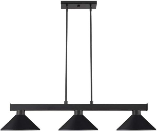 Z-Lite 3 Light Billiard Light Modern Black Pendant-1