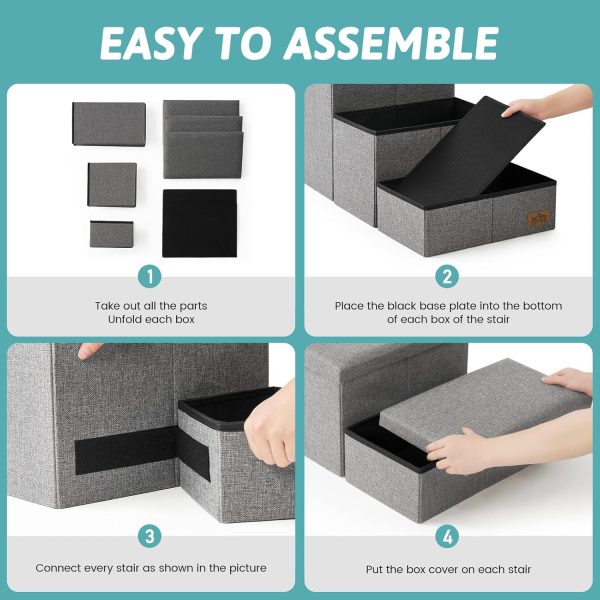COZY KISS Dog Stairs Storage Steps Joint Support-5