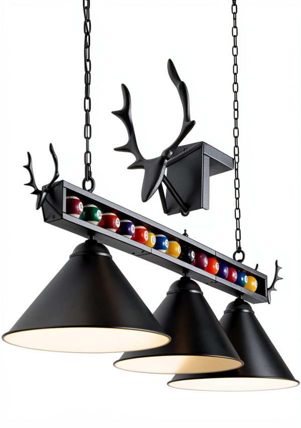 LuoliiTa Antler Pool Table Light Metal Design Home Billiards-3