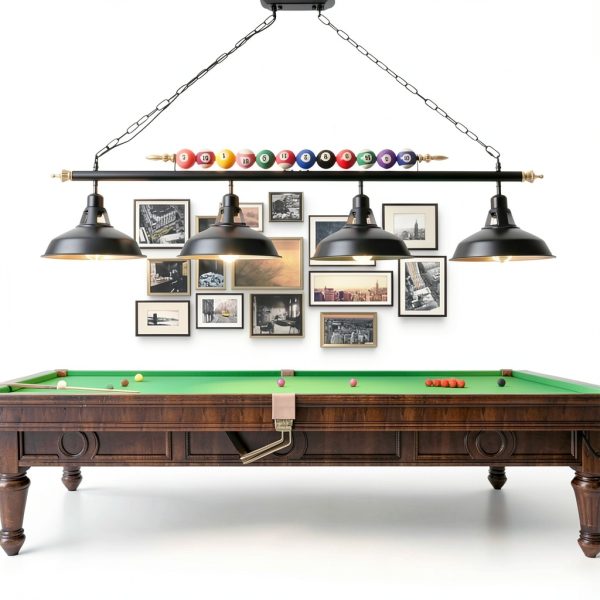 Modern Black Billiard Table Light LED Chandelier Game Room-5