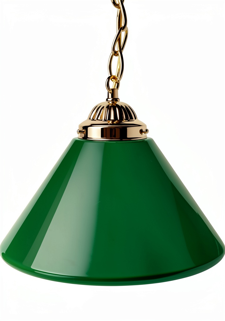 Trademark Global green pendant light installed in a game room