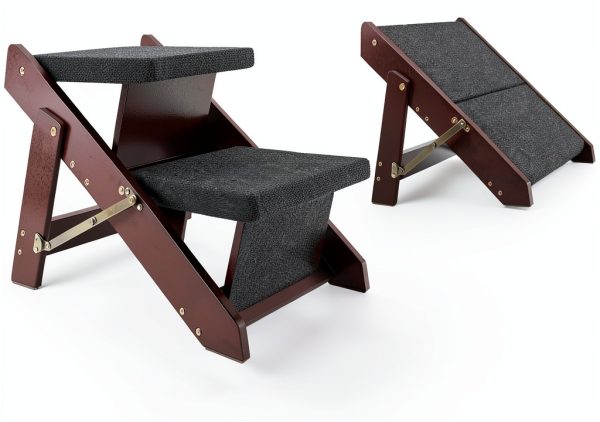 MEWANG Pet Stairs Ramp Convertible Design Wood Construction-3