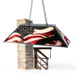 Obihivlo Pool Table Light 4-Light Acrylic American Flag-0