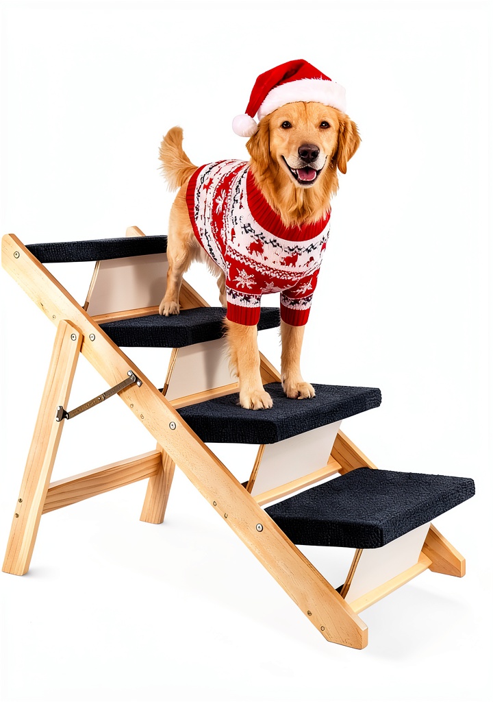 Installing MEWANG Pet Stairs Adjustable 3 in 1 Ramp for Small Dogs on a wooden floor