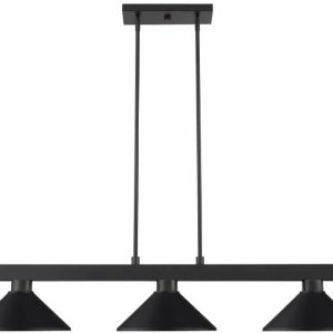 Z-Lite 3 Light Billiard Light Modern Black Pendant-0