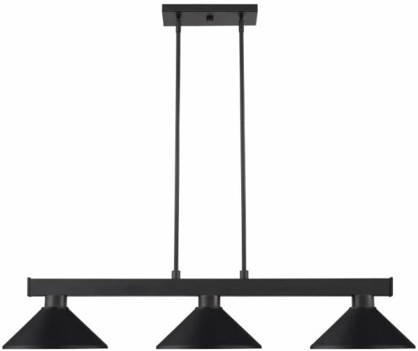 Z-Lite 3 Light Billiard Light Modern Black Pendant-0