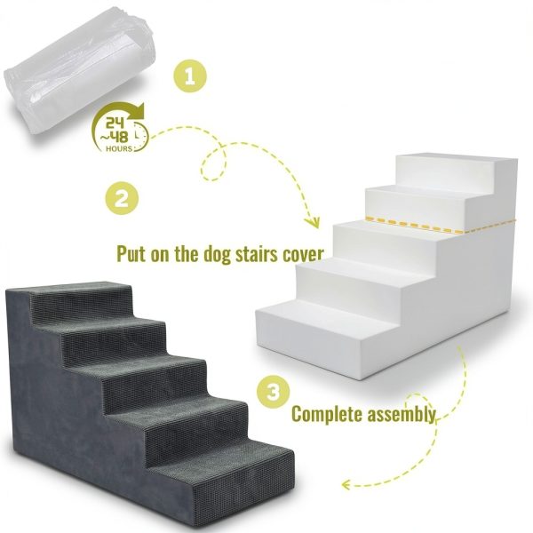 Niubya Dog Stairs Non Slip Steps for Small Medium Dogs-2
