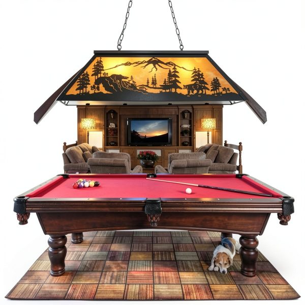 Tochic Rustic Billiard Light Farmhouse Bear Design Game Room-2
