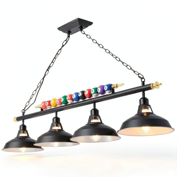 Modern Black Billiard Table Light LED Chandelier Game Room-6