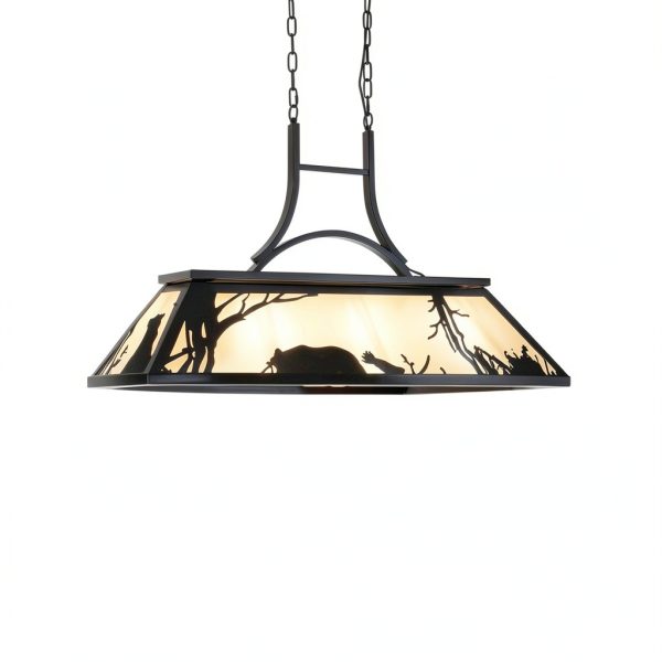 Wellmet Rustic Chandelier Billiard Table Lighting Bear-3