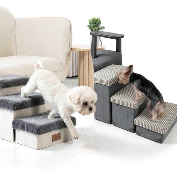 COZY KISS Dog Stairs with Storage Foldable Pet Steps-5