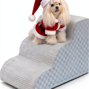 Vfrog Dog Stairs Low Angle Ramp Pet Steps for Small Dogs-0