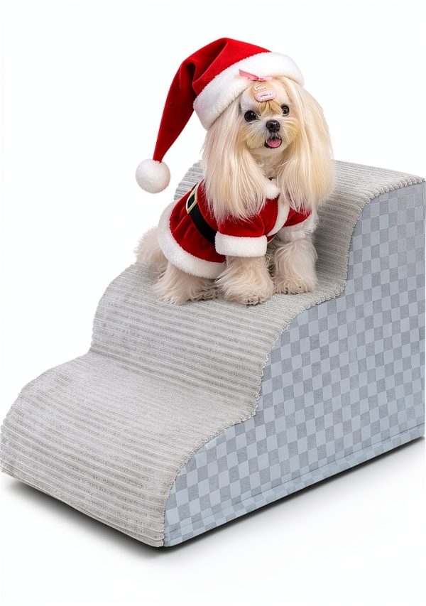 Vfrog Dog Stairs Low Angle Ramp Pet Steps for Small Dogs-0