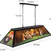Wellmet Black Pool Table Light 5-Light Dogs Billiards Design-1