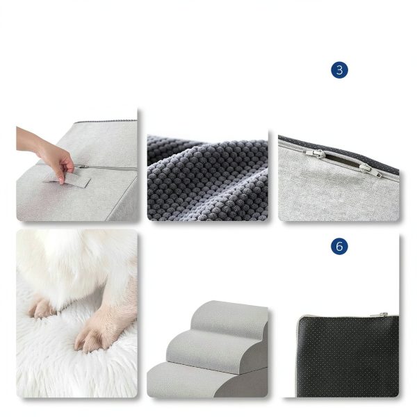 Apollo Pet Stairs Fleece Dog Steps for Small Elderly Pets-6