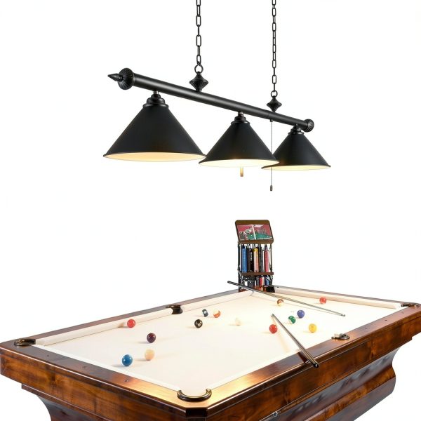 Mirrea Home Pool Table Pendant Light Black 3-Light 4-Light-2