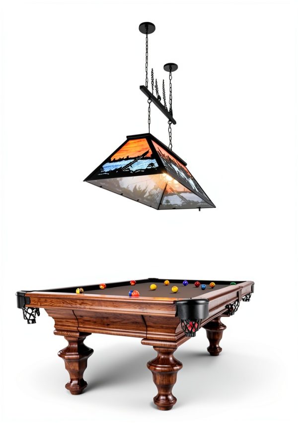 Tochic Billiard Pool Table Light Vintage Fishing Design-5