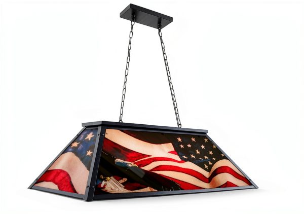 Obihivlo Pool Table Light 4-Light Acrylic American Flag-3