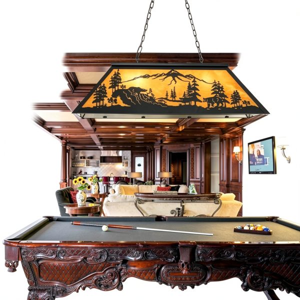 Tochic Rustic Billiard Light Farmhouse Bear Design Game Room-4