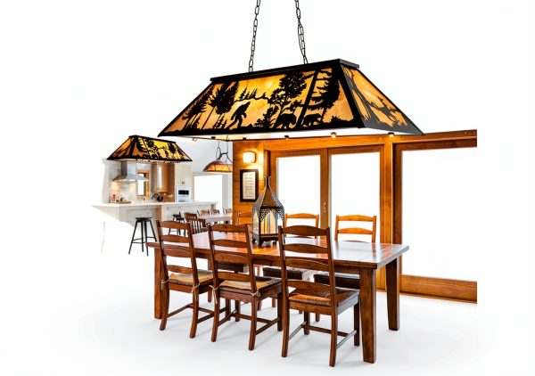 Billiard Table Light Black Bear Gorilla Farmhouse Chandelier-6