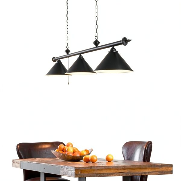 Mirrea Home Pool Table Pendant Light Black 3-Light 4-Light-3