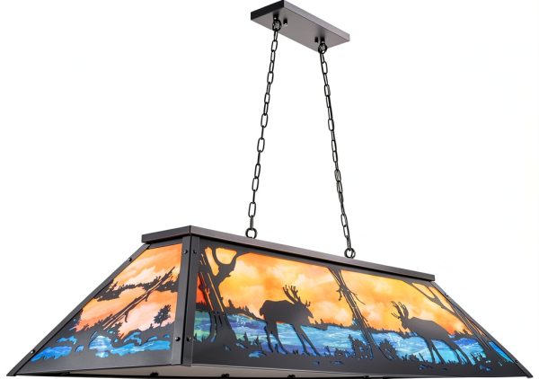 Wellmet Farmhouse Chandelier Billiard Table Lighting Deer-0