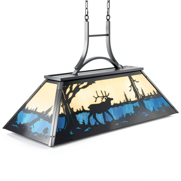 Wellmet Bear Chandelier Billiard Table Lighting Rustic-0